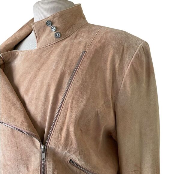 Brandon Thomas XL vintage Dusty Rose Moto style suede jacket - Picture 6 of 9